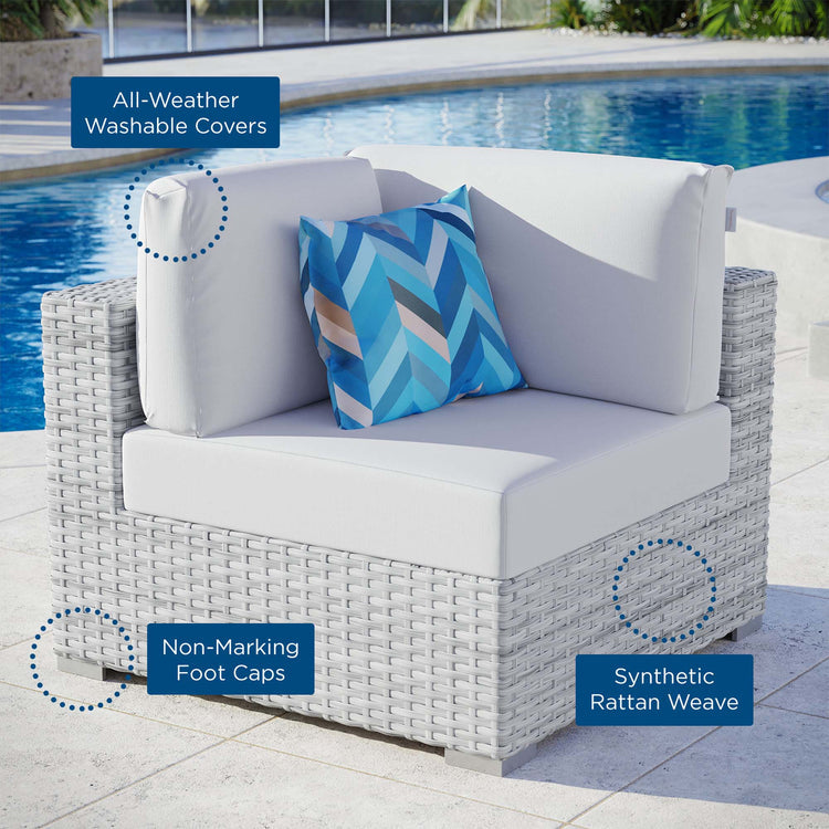Convene Outdoor Patio Corner Chair - Light Gray White