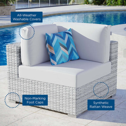 Convene Outdoor Patio Corner Chair - Light Gray White