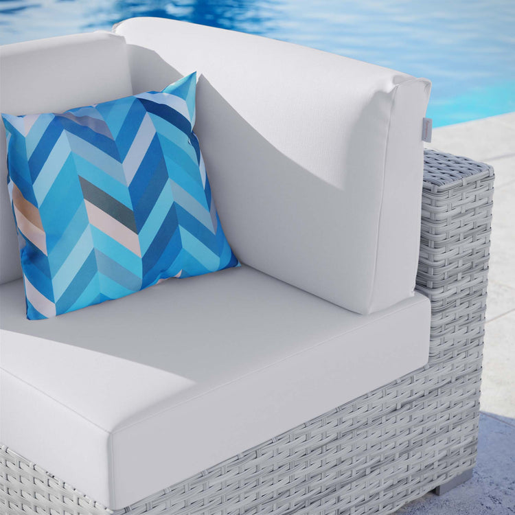 Convene Outdoor Patio Corner Chair - Light Gray White
