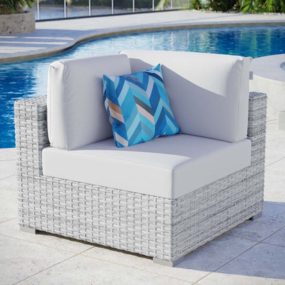 Convene Outdoor Patio Corner Chair - Light Gray White