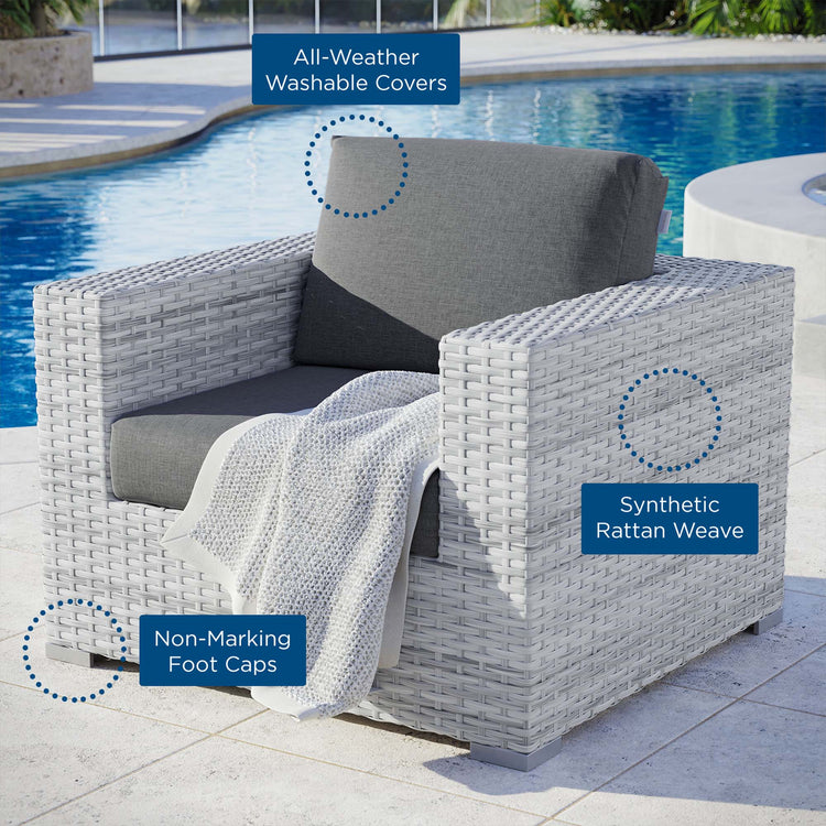 Convene Outdoor Patio Armchair - Light Gray Charcoal
