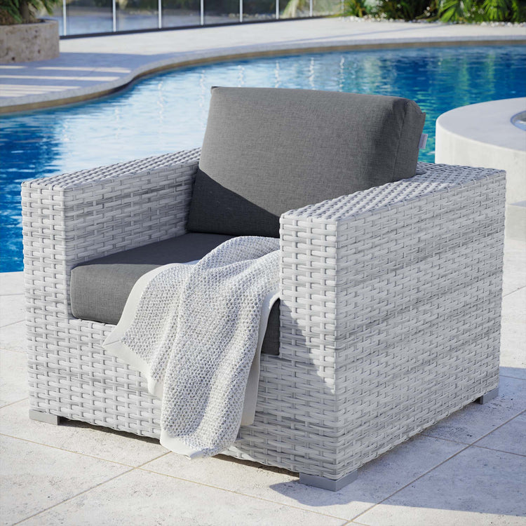 Convene Outdoor Patio Armchair - Light Gray Charcoal