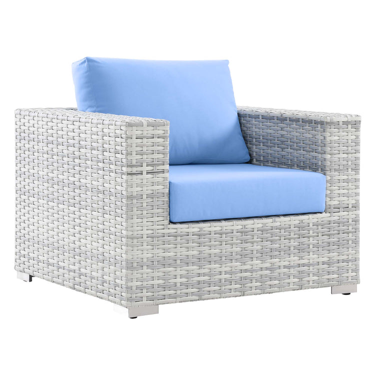 Convene Outdoor Patio Armchair - Light Gray Light Blue