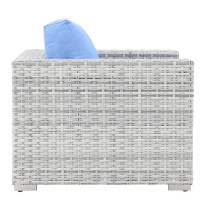 Convene Outdoor Patio Armchair - Light Gray Light Blue