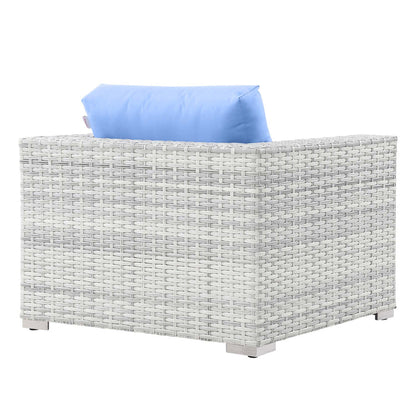 Convene Outdoor Patio Armchair - Light Gray Light Blue