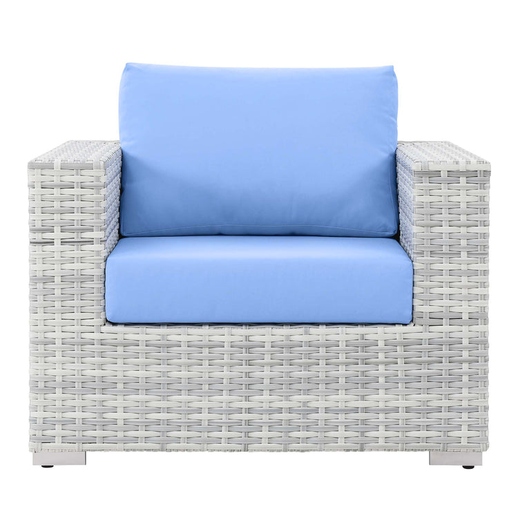 Convene Outdoor Patio Armchair - Light Gray Light Blue