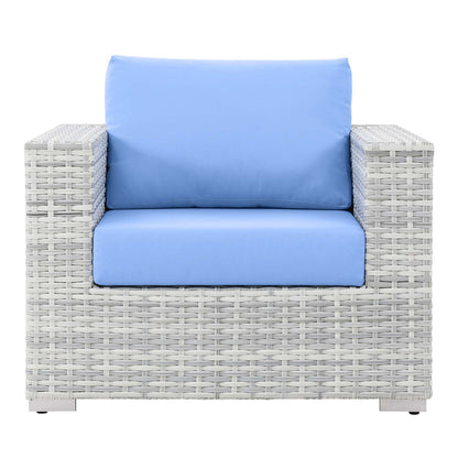 Convene Outdoor Patio Armchair - Light Gray Light Blue