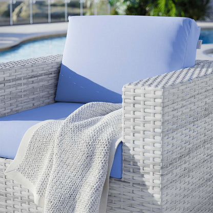 Convene Outdoor Patio Armchair - Light Gray Light Blue