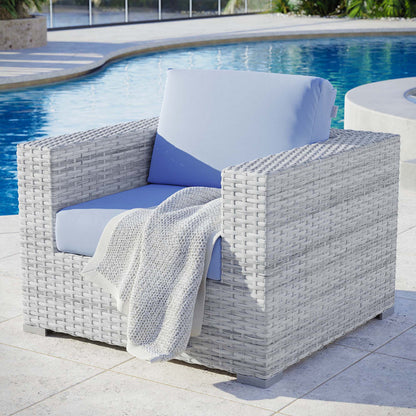 Convene Outdoor Patio Armchair - Light Gray Light Blue