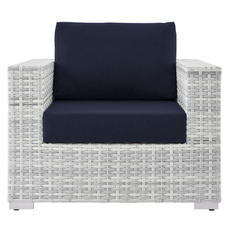 Convene Outdoor Patio Armchair - Light Gray Navy