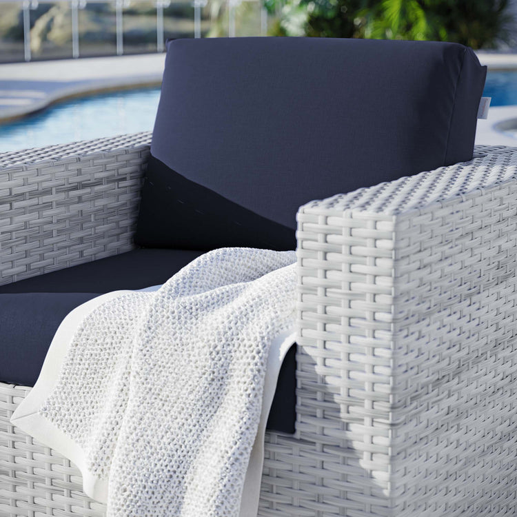 Convene Outdoor Patio Armchair - Light Gray Navy