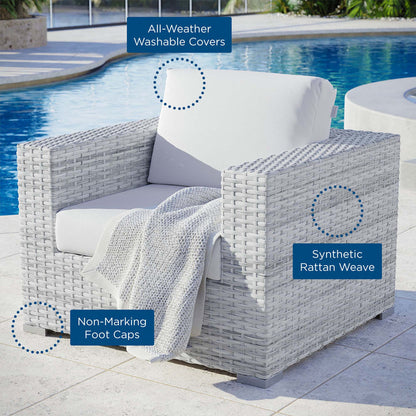Convene Outdoor Patio Armchair - Light Gray White