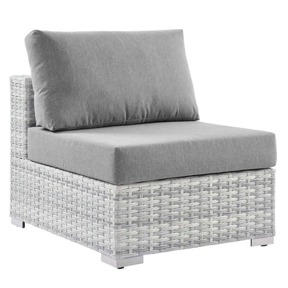 Convene Outdoor Patio Armless Chair - Light Gray Gray