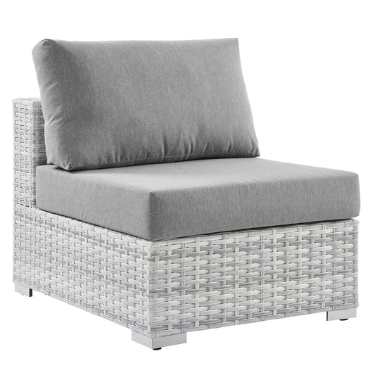 Convene Outdoor Patio Armless Chair - Light Gray Gray