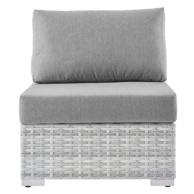 Convene Outdoor Patio Armless Chair - Light Gray Gray