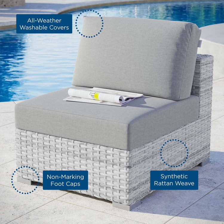 Convene Outdoor Patio Armless Chair - Light Gray Gray