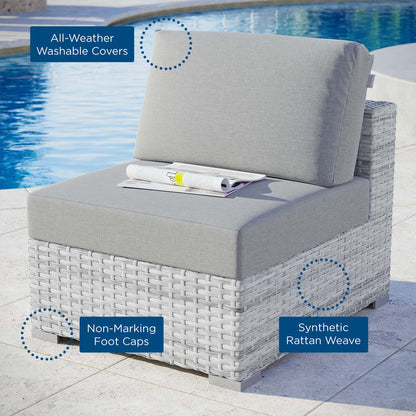 Convene Outdoor Patio Armless Chair - Light Gray Gray