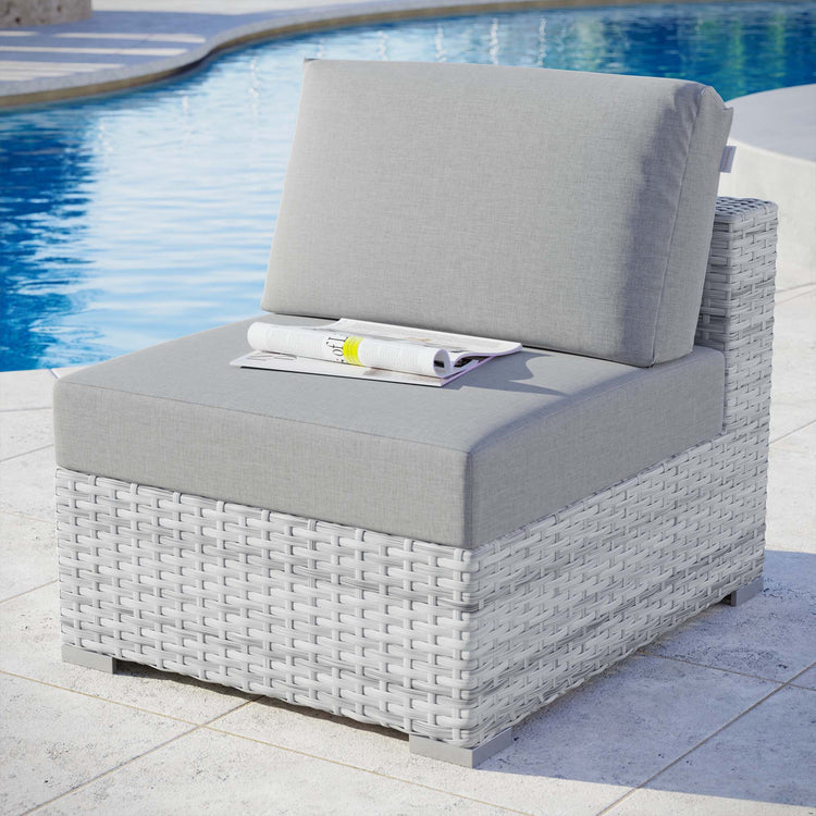 Convene Outdoor Patio Armless Chair - Light Gray Gray