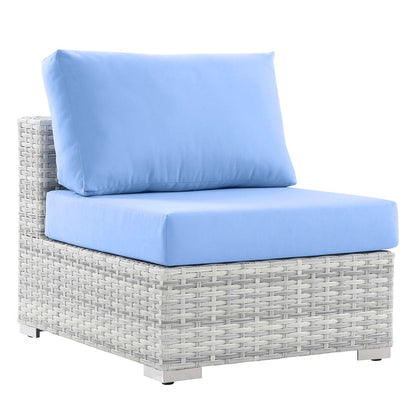 Convene Outdoor Patio Armless Chair - Light Gray Light Blue