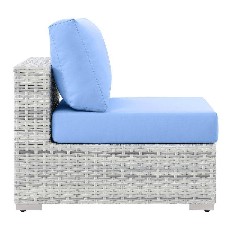 Convene Outdoor Patio Armless Chair - Light Gray Light Blue