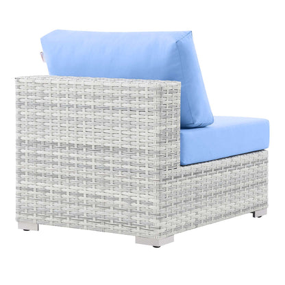 Convene Outdoor Patio Armless Chair - Light Gray Light Blue