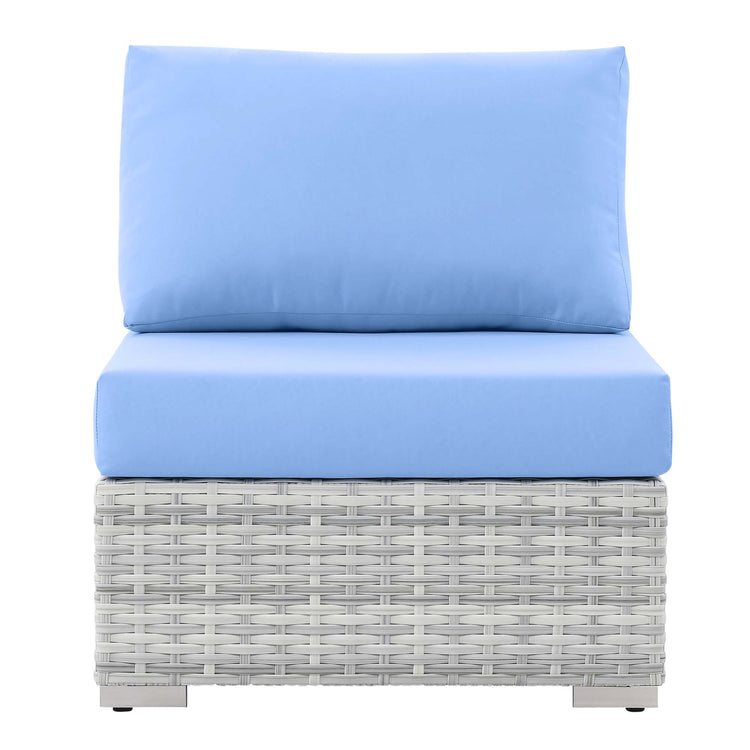 Convene Outdoor Patio Armless Chair - Light Gray Light Blue