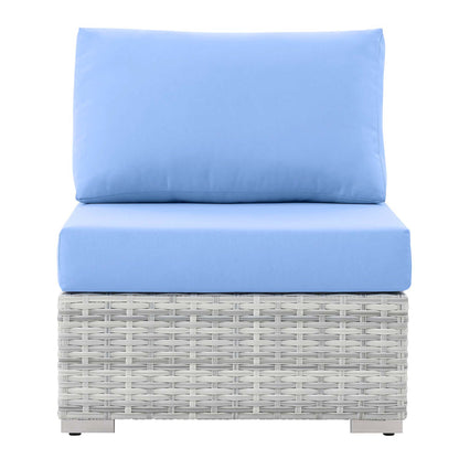 Convene Outdoor Patio Armless Chair - Light Gray Light Blue