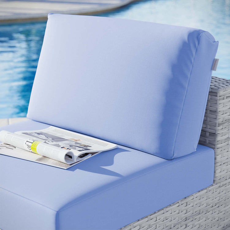 Convene Outdoor Patio Armless Chair - Light Gray Light Blue