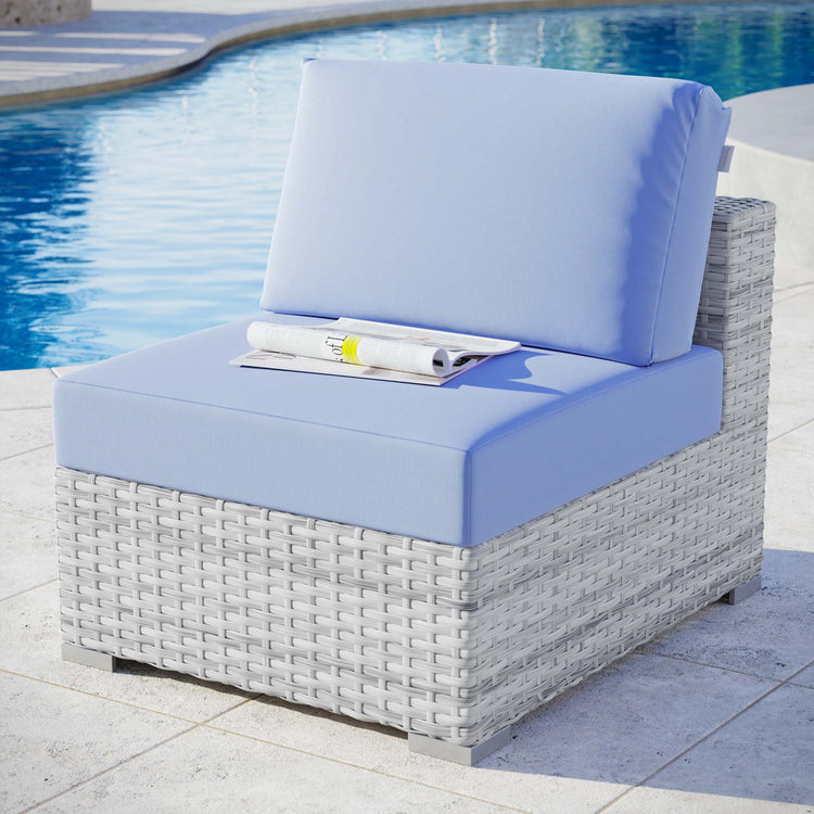 Convene Outdoor Patio Armless Chair - Light Gray Light Blue