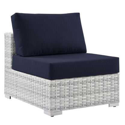 Convene Outdoor Patio Armless Chair - Light Gray Navy
