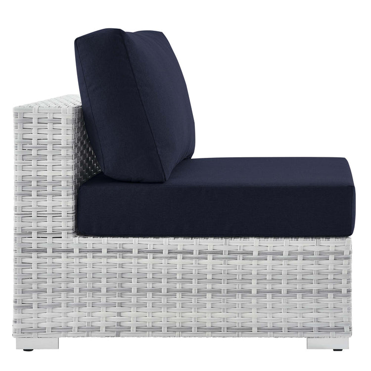 Convene Outdoor Patio Armless Chair - Light Gray Navy