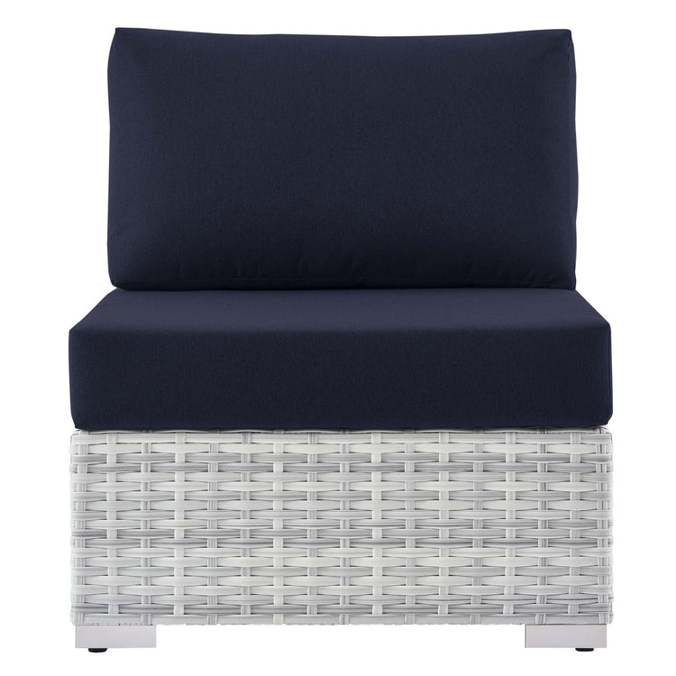 Convene Outdoor Patio Armless Chair - Light Gray Navy