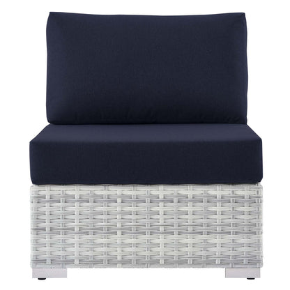 Convene Outdoor Patio Armless Chair - Light Gray Navy