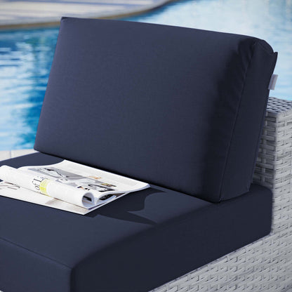 Convene Outdoor Patio Armless Chair - Light Gray Navy