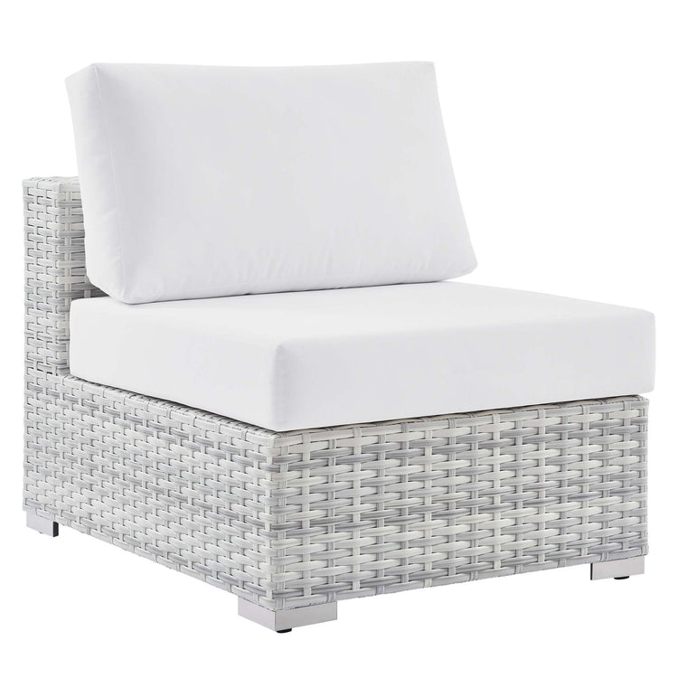 Convene Outdoor Patio Armless Chair - Light Gray White