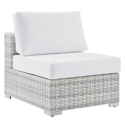 Convene Outdoor Patio Armless Chair - Light Gray White