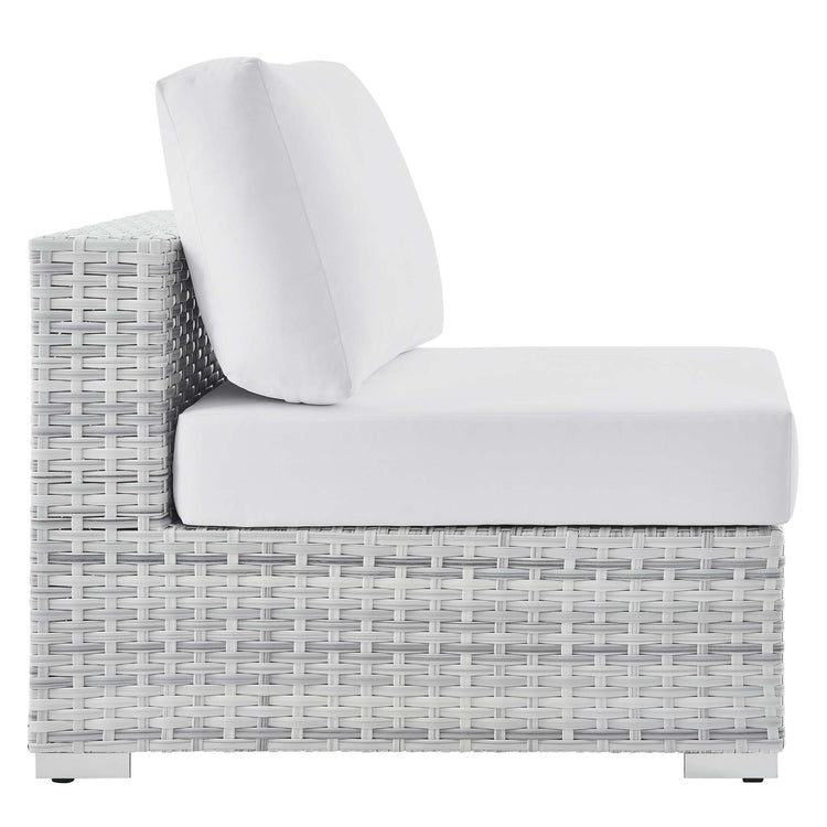 Convene Outdoor Patio Armless Chair - Light Gray White