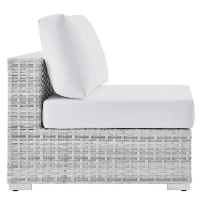 Convene Outdoor Patio Armless Chair - Light Gray White