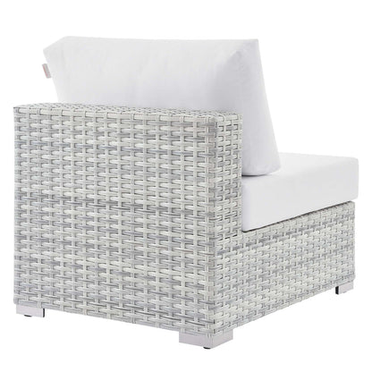 Convene Outdoor Patio Armless Chair - Light Gray White