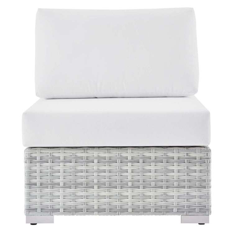 Convene Outdoor Patio Armless Chair - Light Gray White