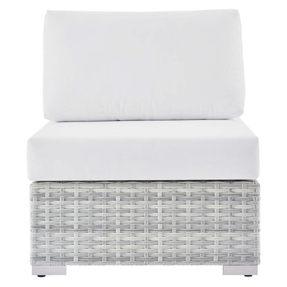 Convene Outdoor Patio Armless Chair - Light Gray White