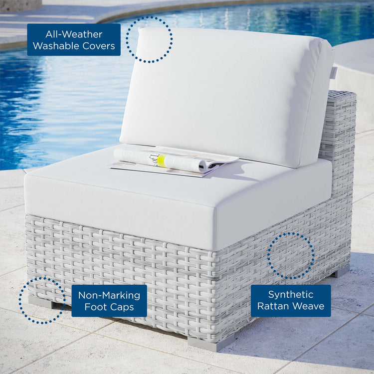 Convene Outdoor Patio Armless Chair - Light Gray White