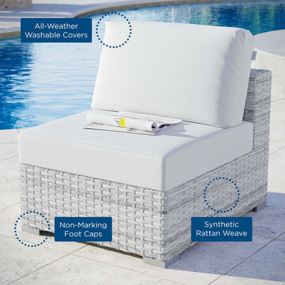 Convene Outdoor Patio Armless Chair - Light Gray White