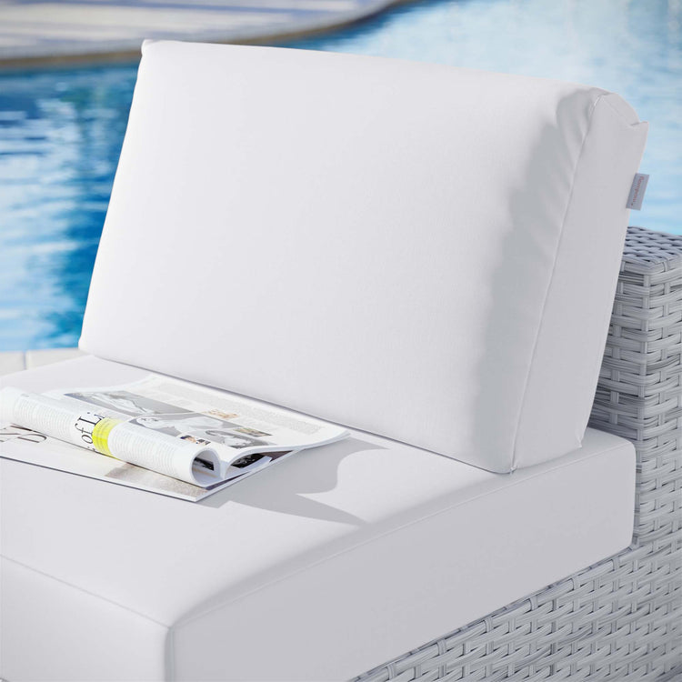 Convene Outdoor Patio Armless Chair - Light Gray White