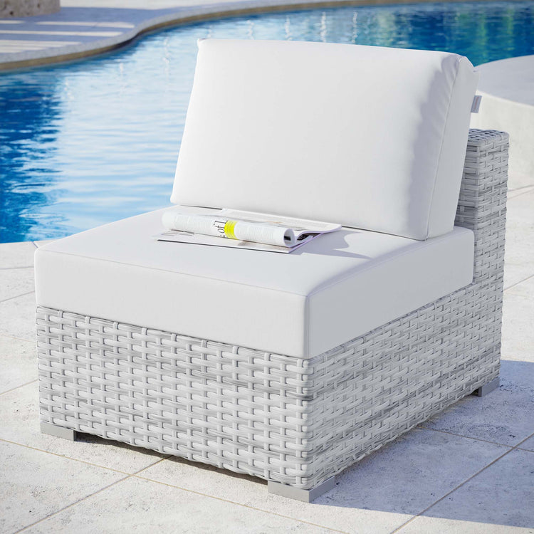 Convene Outdoor Patio Armless Chair - Light Gray White