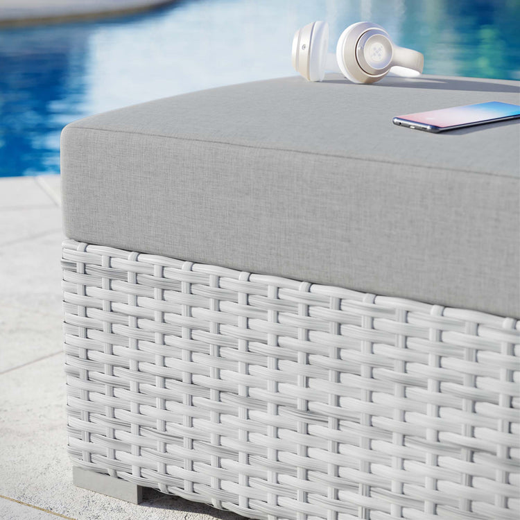 Convene Outdoor Ottoman - Light Gray Gray