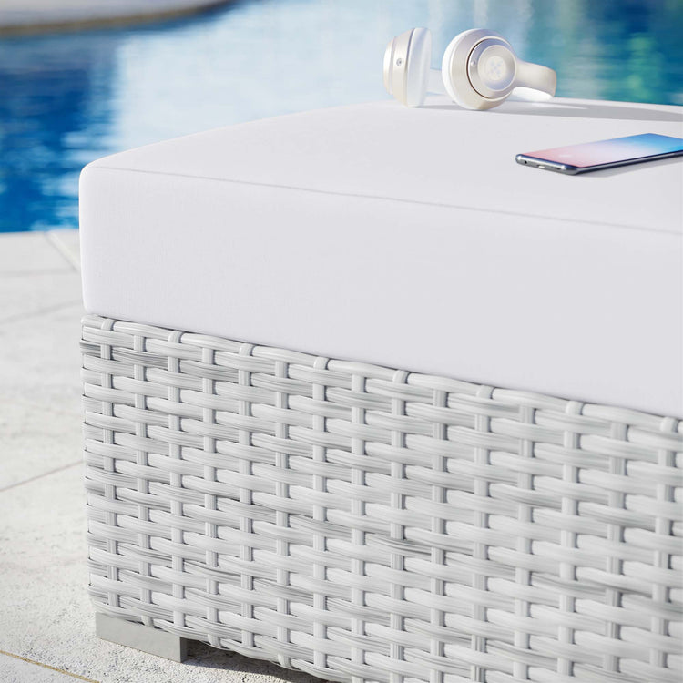 Convene Outdoor Ottoman - Light Gray White