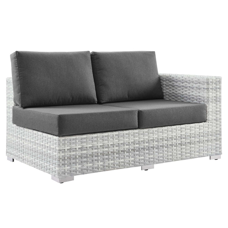 Convene Outdoor Patio Right-Arm Loveseat - Light Gray Charcoal
