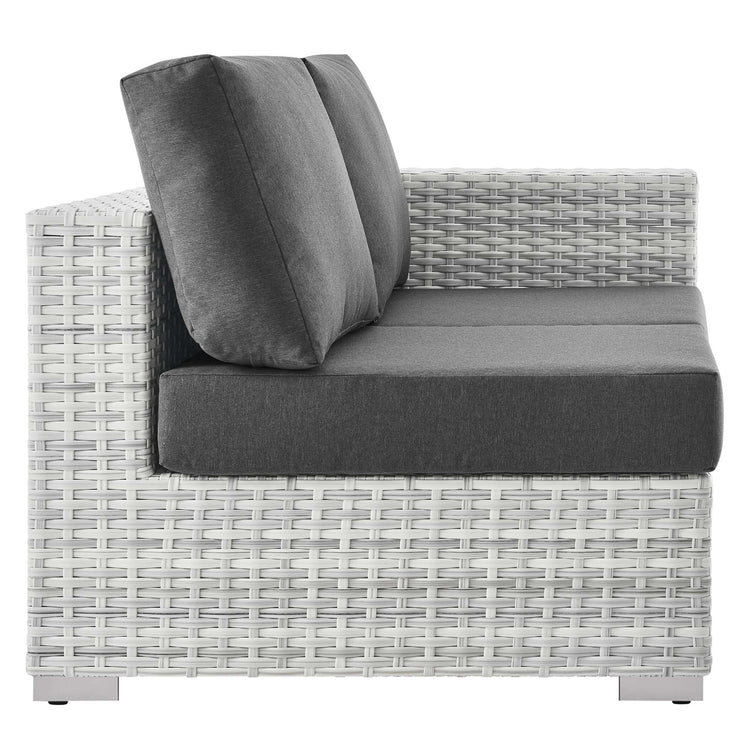 Convene Outdoor Patio Right-Arm Loveseat - Light Gray Charcoal