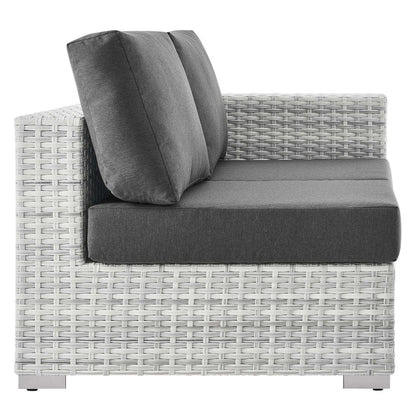 Convene Outdoor Patio Right-Arm Loveseat - Light Gray Charcoal